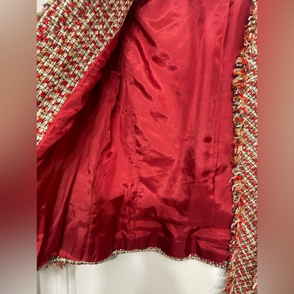 ALFANI Petite Ladies Linen Blend Suit Jacket Poppy Multi Size 10P - Picture 4 of 10